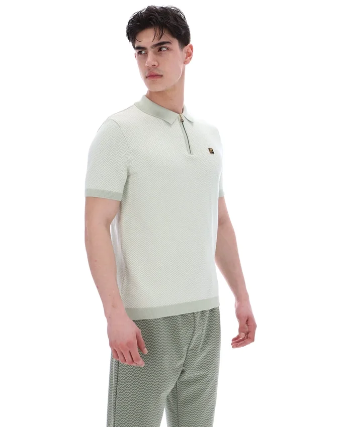 Sea Foam Marty Zip Polo