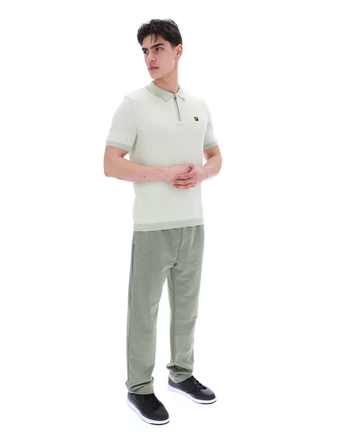 Sea Foam Marty Zip Polo