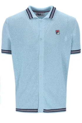 Skyway Domenico Crochet Knitted Shirt with Contrast Tipping