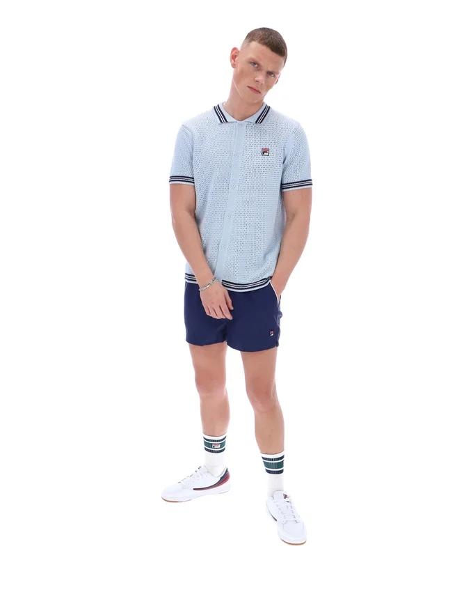 Skyway Domenico Crochet Knitted Shirt with Contrast Tipping