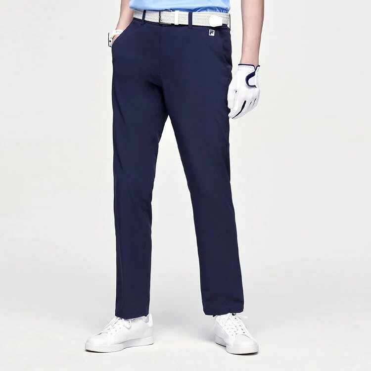 Solid Color Gym Woven Sports Long Pants Blue