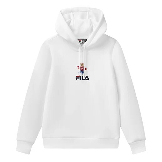 Sports Pullover Long Sleeves Hoodie White