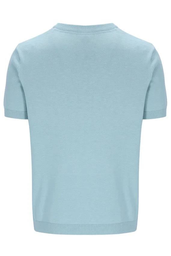 Sterling Blue Don Textured Knitted T-Shirt
