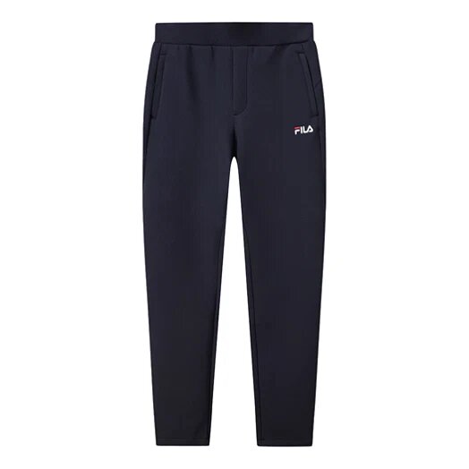 Straight Casual Pants Stay Warm Sports Knit Long Pants Blue