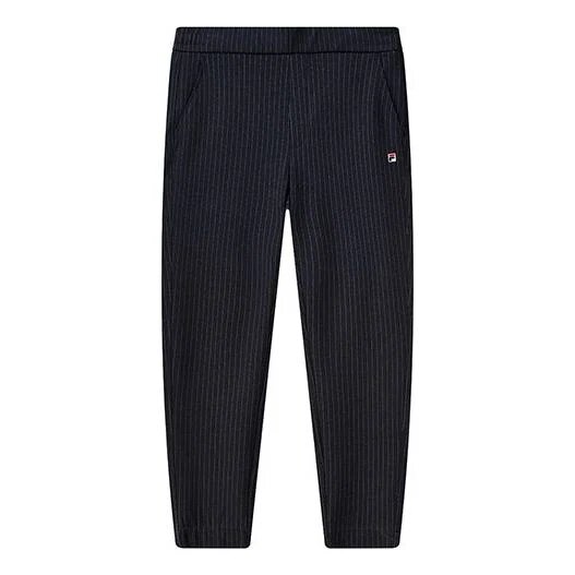 Stripe Straight Knit Casual Long Pants Blue