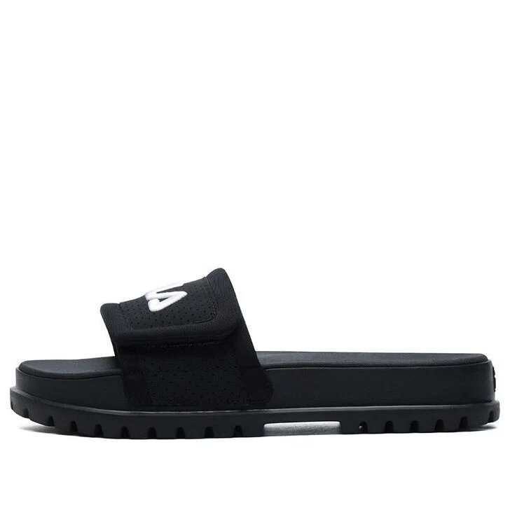 Stylish Cozy Flat Heel Sports Slippers Black