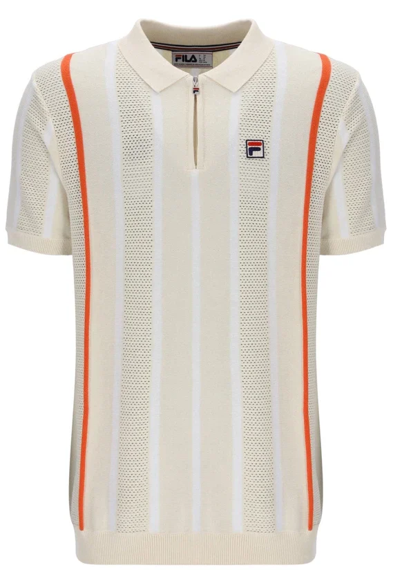 Tapioca Giorgio Crochet Patchwork Knitted Polo