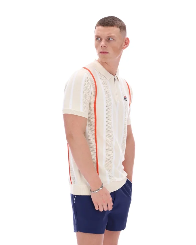 Tapioca Giorgio Crochet Patchwork Knitted Polo