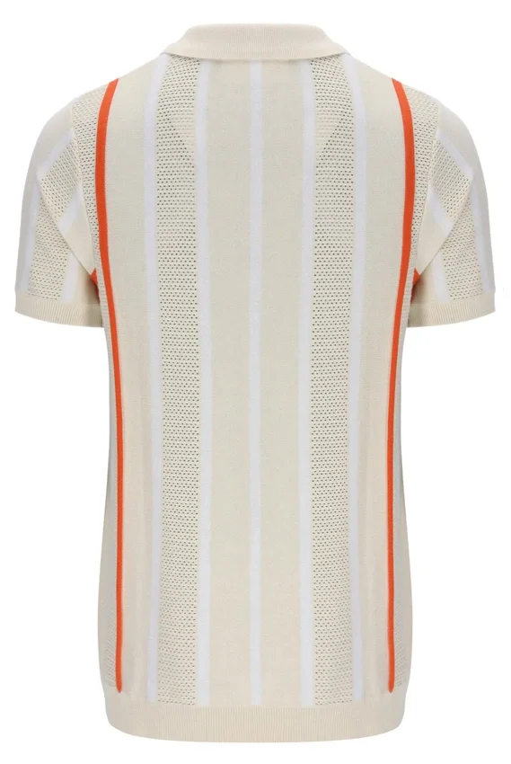 Tapioca Giorgio Crochet Patchwork Knitted Polo