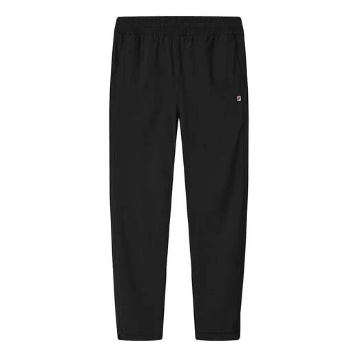 Thin and light Woven Straight Casual Long Pants Black