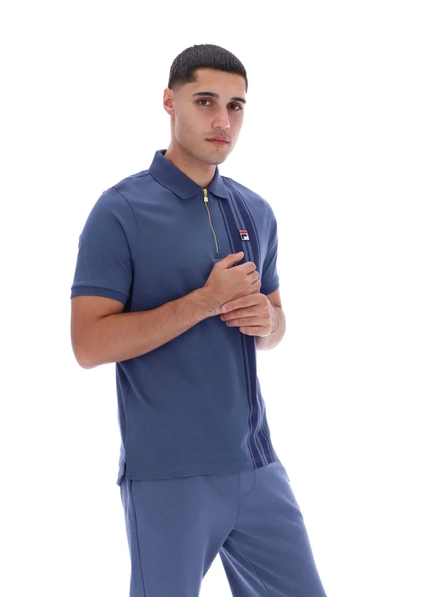 Vintage Indigo Dario Zipped Polo