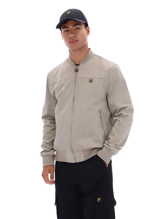 Vintage Khaki Dean Full Zip Faux Suede Jacket