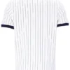 White BB1 Classic Vintage Striped Polo