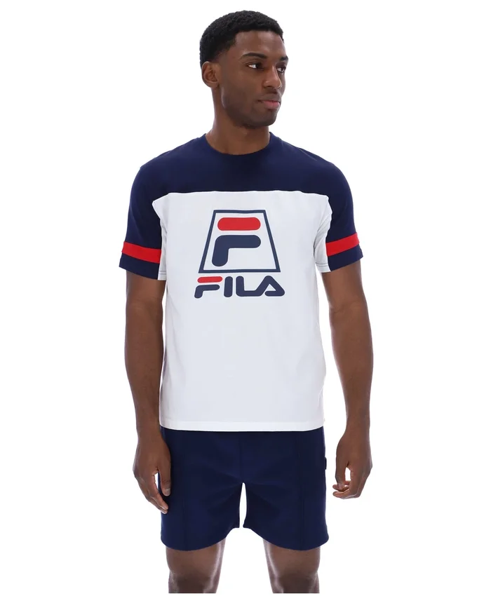White Damon Cut and Sew Tee
