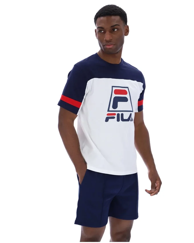 White Damon Cut and Sew Tee