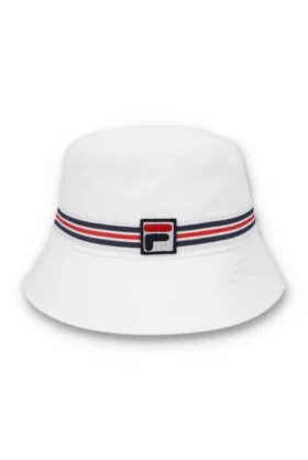 White Heritage Stripe Bucket Hat