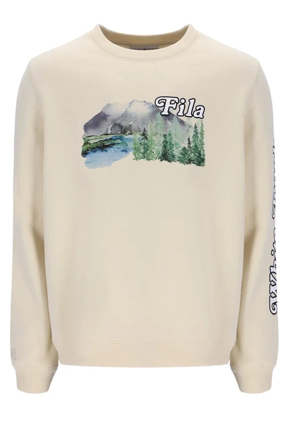 White Len Graphic Crew Sweatshirt