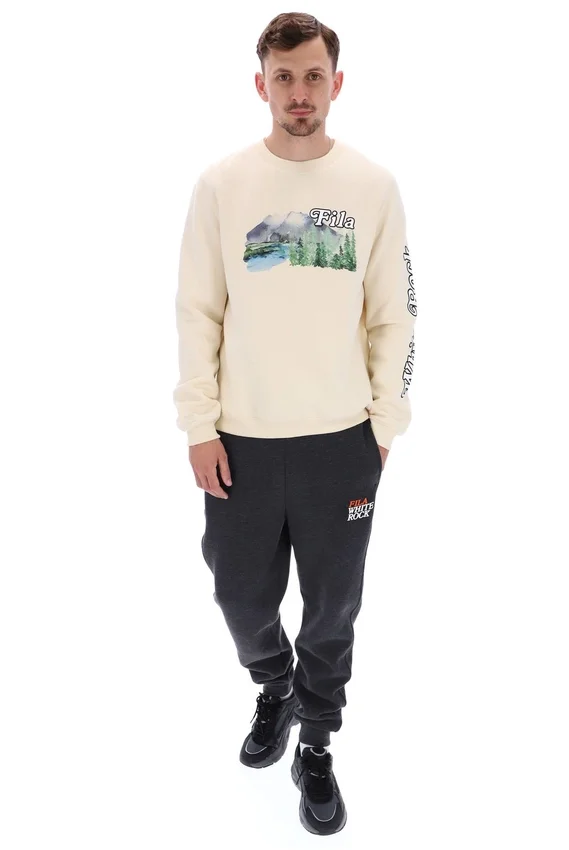 White Len Graphic Crew Sweatshirt