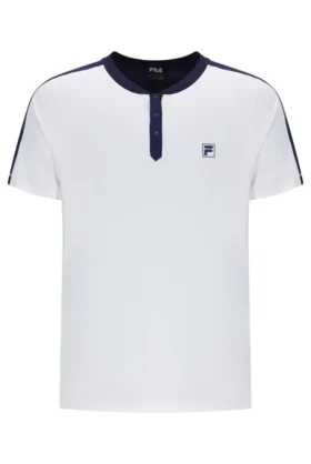 White Men’s Henry Neck Tennis T-Shirt