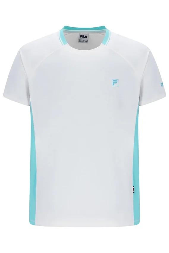 White Men’s Round Neck Tennis T-Shirt