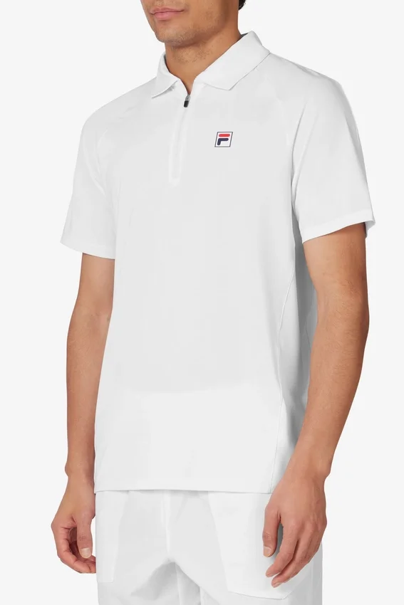 White Short Sleeve Tennis Polo